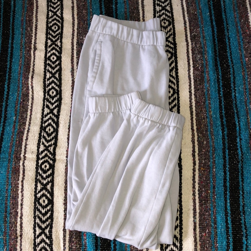 cozy light blue sweat pants